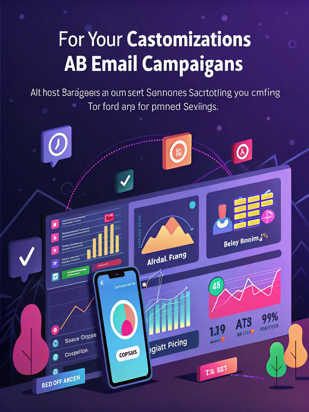 An image showcasing a split A/B test of two email designs, highlighting the importance of data-driven optimization for improved performance.